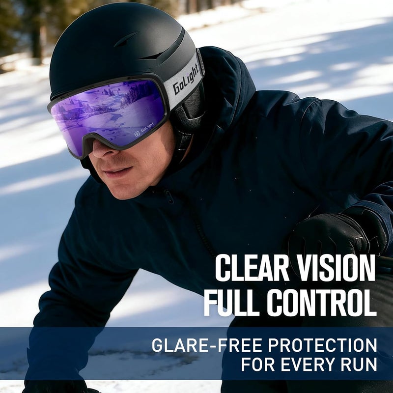 Golight Polarized Anti-Glare Ski Goggles XL OTG – Anti-Fog Double Lens, UV400, Triple-Foam, Anti-Slip Strap for Men & Women - Image 3